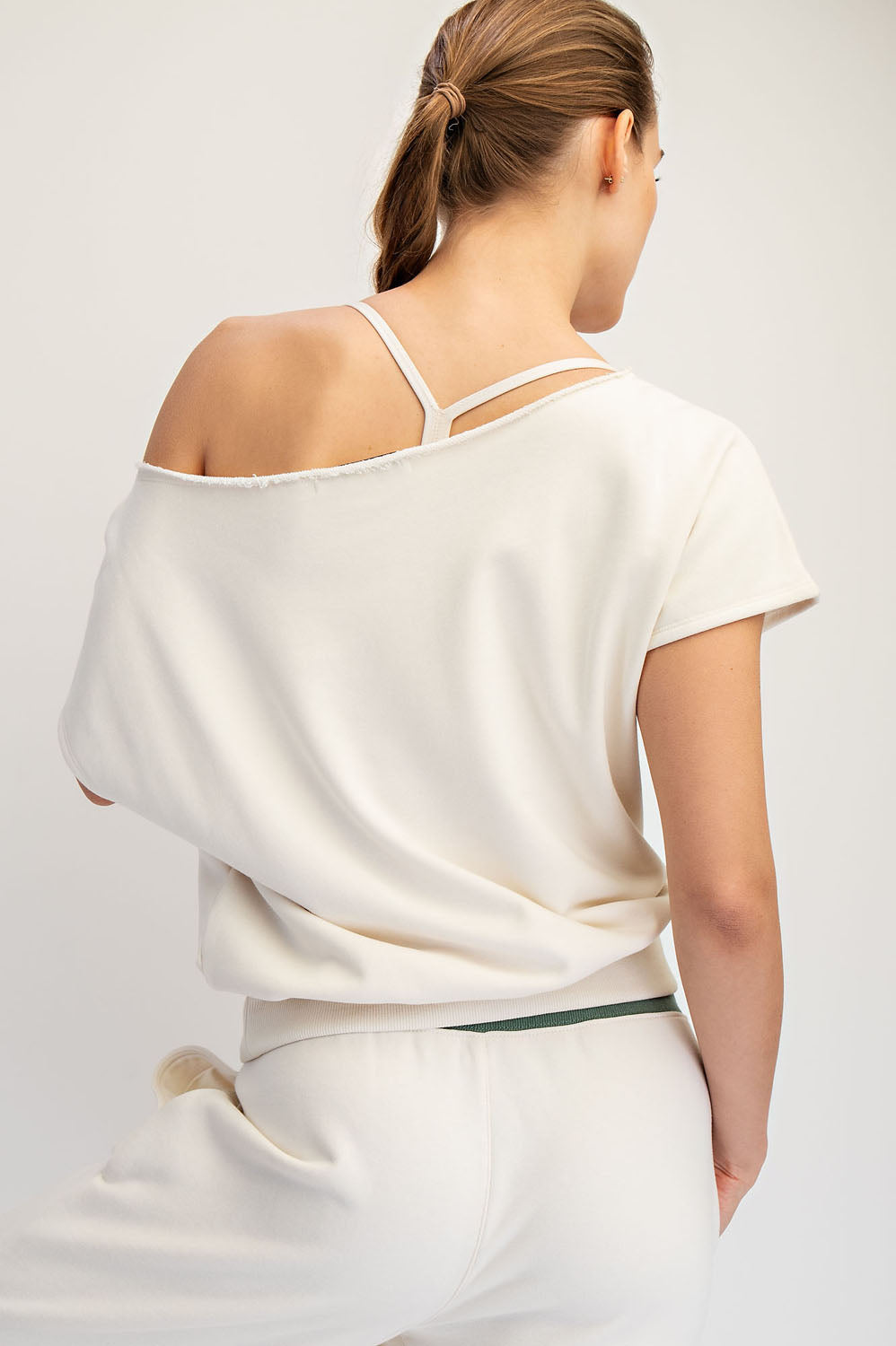 French Terry Off Shoulder Top