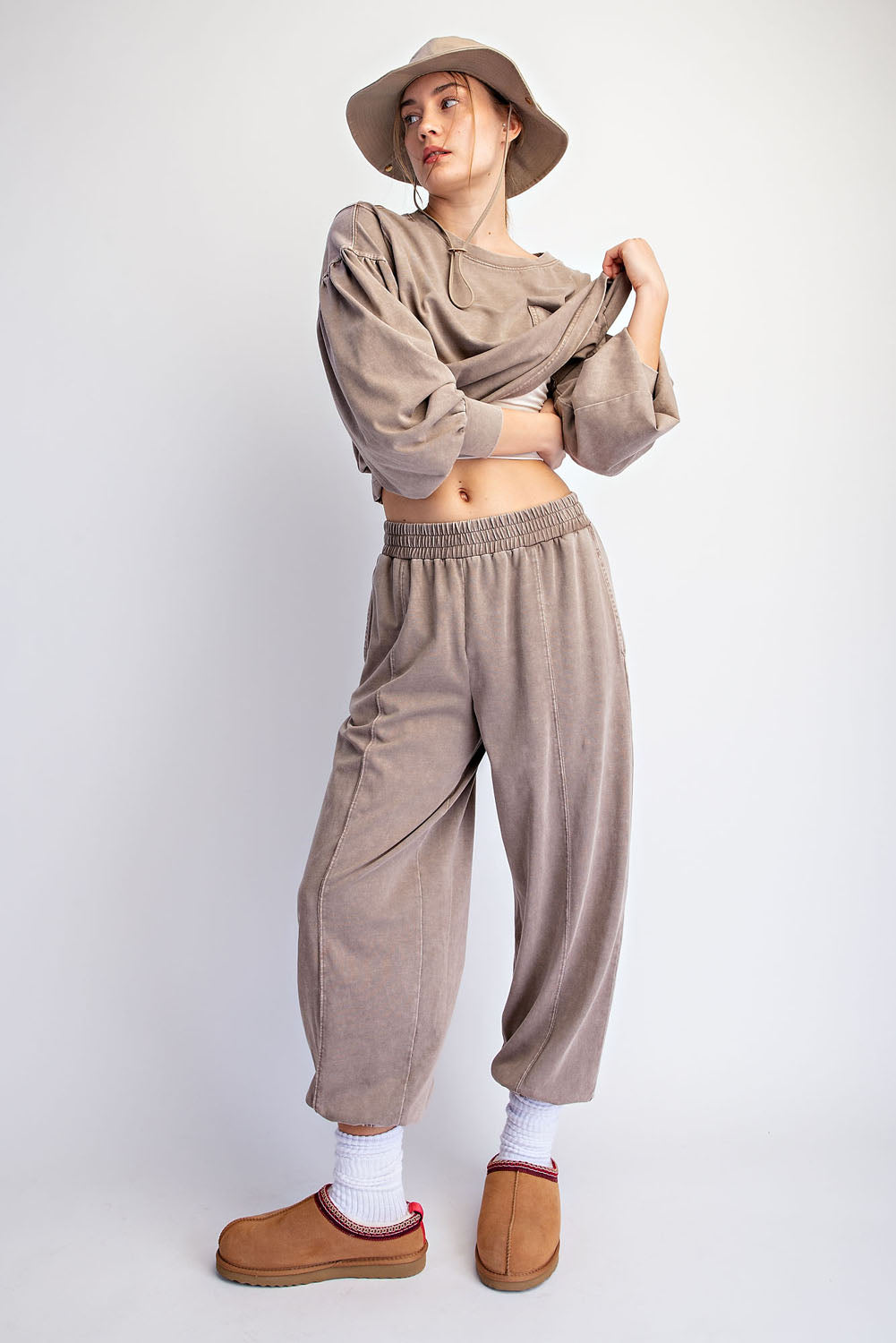 MINERAL WASHED BALLOON JOGGER SET
