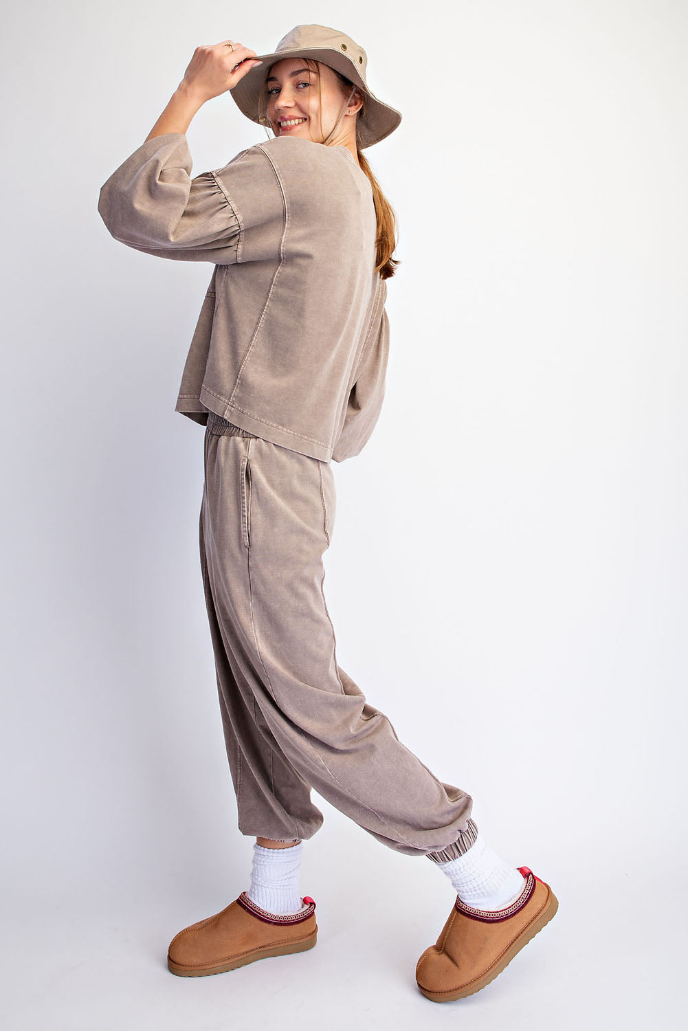 MINERAL WASHED BALLOON JOGGER SET