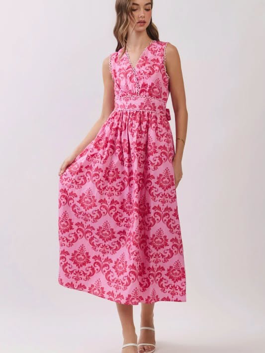 Pink Midi Dolly Dress