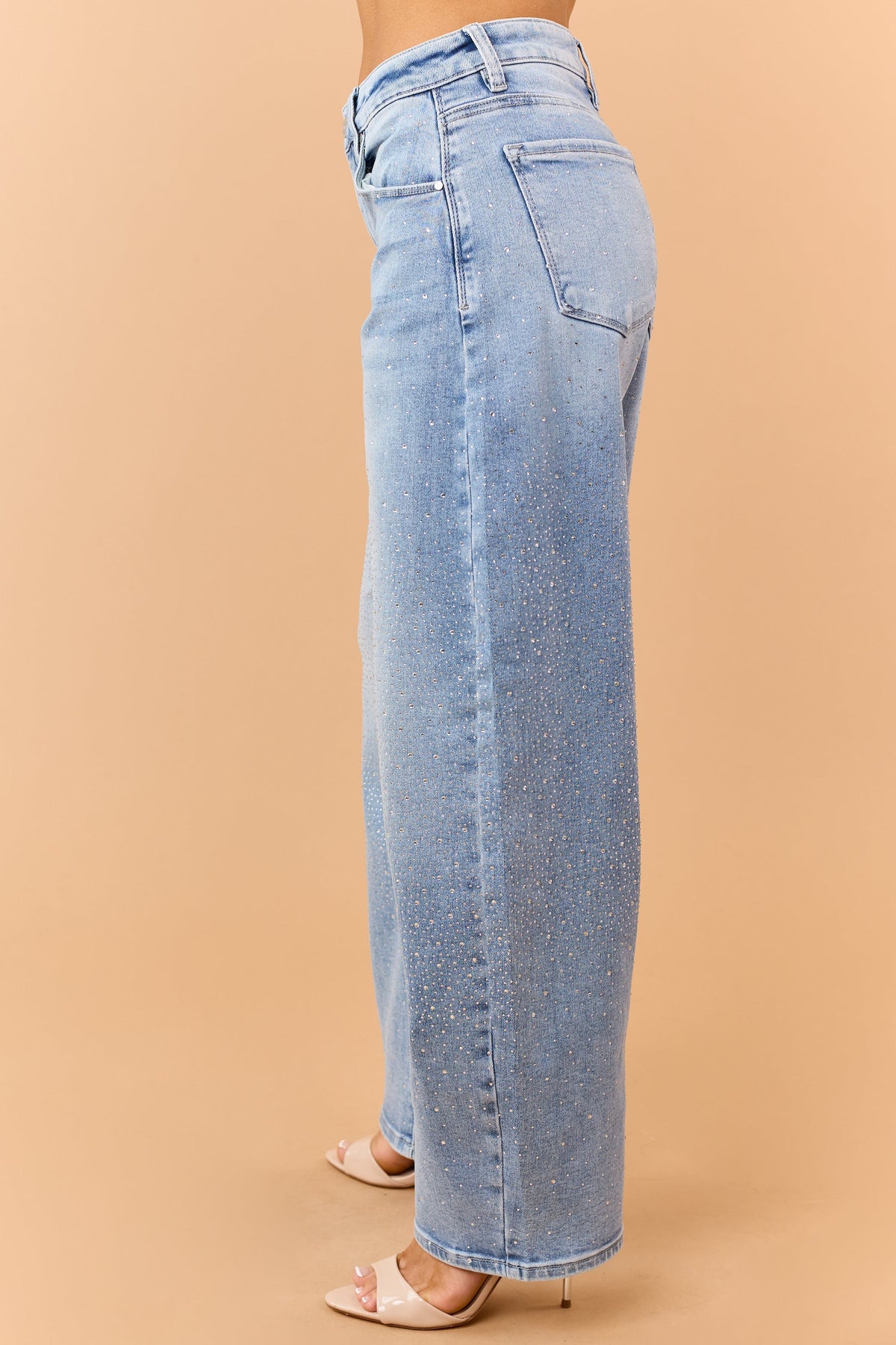 RISEN Midnight Shine Starburst Rhinestone Studded JEANS